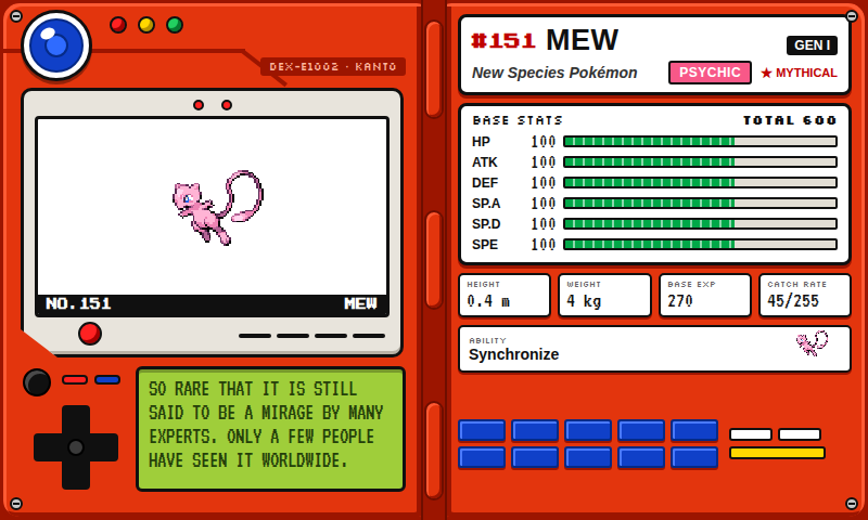 Preview of Pokédex — Dual Panel E1002